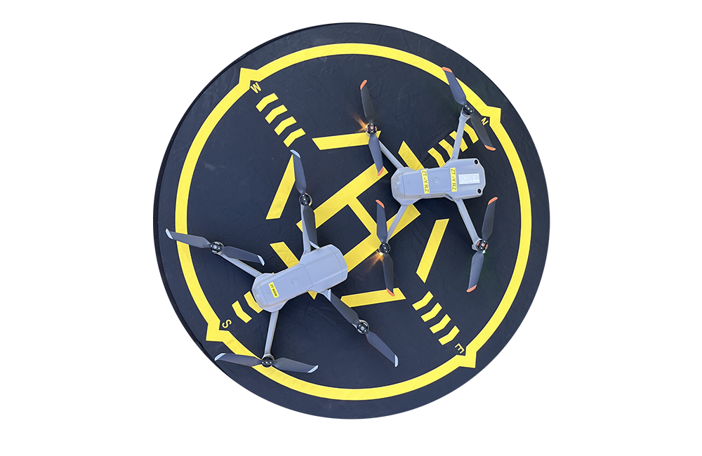 Drone on a landing pad for text wrap